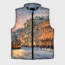 Мужской жилет Зимний Санкт-Петербург, цвет: 3D-черный
