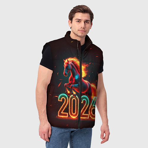 Мужской жилет Светящаяся лошадь 2026 / 3D-Черный – фото 3