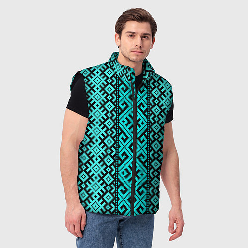 Мужской жилет Орнамент славянский / 3D-Черный – фото 3