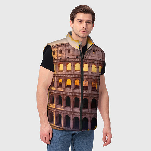 Мужской жилет Колизей в лучах заката / 3D-Черный – фото 3