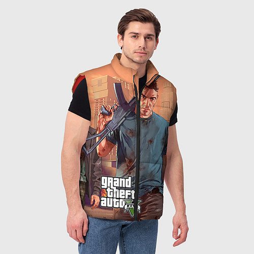 Мужской жилет GTA 5: Gangsta / 3D-Красный – фото 3