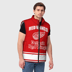 Мужской жилет Detroit red wings, цвет: 3D-светло-серый — фото 2