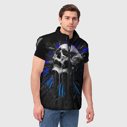 Мужской жилет Череп / 3D-Светло-серый – фото 3