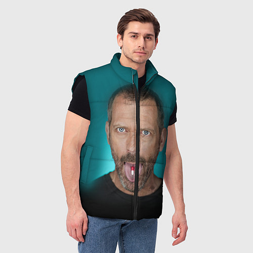 Мужской жилет Хаус с таблеткой / 3D-Черный – фото 3