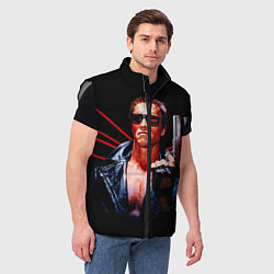 Мужской жилет Терминатор с пистолетом, цвет: 3D-светло-серый — фото 2