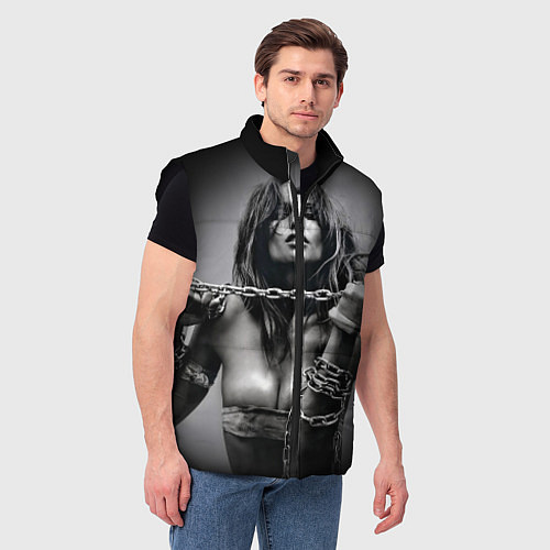 Мужской жилет Девушка с цепью / 3D-Черный – фото 3