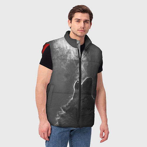 Мужской жилет Воющий волк / 3D-Красный – фото 3