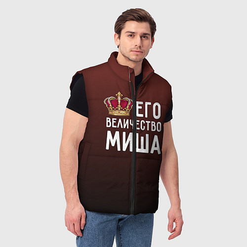 Мужской жилет Его величество Миша / 3D-Черный – фото 3