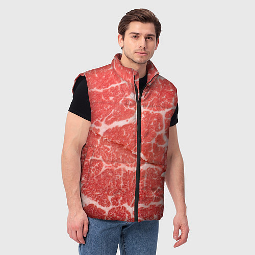 Мужской жилет Кусок мяса / 3D-Черный – фото 3