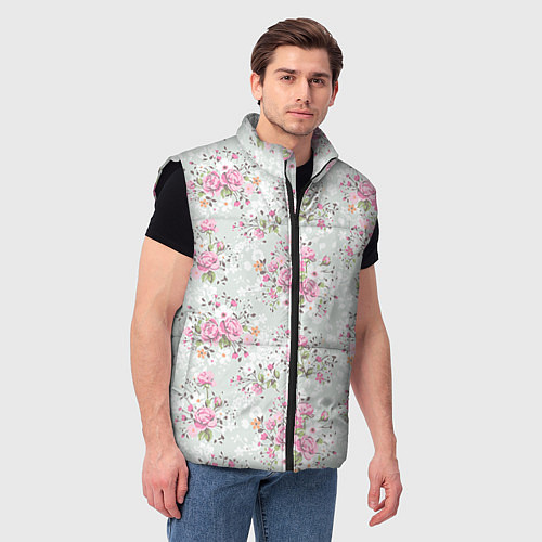 Мужской жилет Flower pattern / 3D-Черный – фото 3
