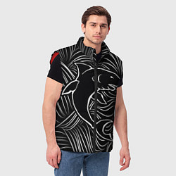 Мужской жилет Акула в в морской пучине, цвет: 3D-красный — фото 2