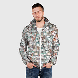 Ветровка с капюшоном мужская Российские деньги, цвет: 3D-белый — фото 2