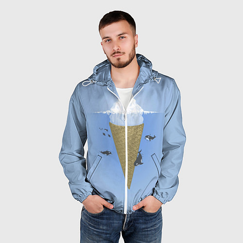 Мужская ветровка Мороженое / 3D-Белый – фото 3