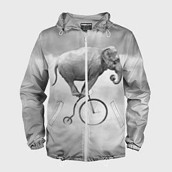 Ветровка с капюшоном мужская Hipster Bike, цвет: 3D-белый