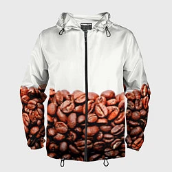 Ветровка с капюшоном мужская Coffee, цвет: 3D-черный