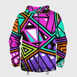 Ветровка с капюшоном мужская Geometry, цвет: 3D-черный