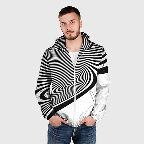 Мужская ветровка Black & White Illusion / 3D-Белый – фото 3
