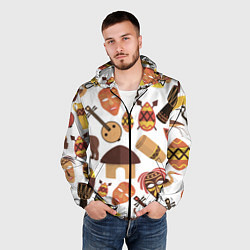 Ветровка с капюшоном мужская Гамбия, цвет: 3D-черный — фото 2