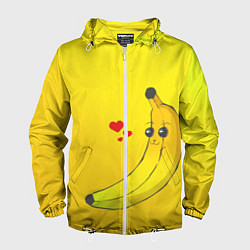 Ветровка с капюшоном мужская Just Banana (Yellow), цвет: 3D-белый