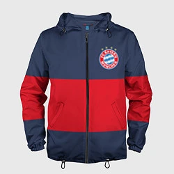 Ветровка с капюшоном мужская Bayern Munchen - Red-Blue FCB 2022 NEW, цвет: 3D-черный