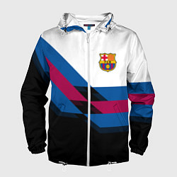 Ветровка с капюшоном мужская Barcelona FC: Black style, цвет: 3D-белый