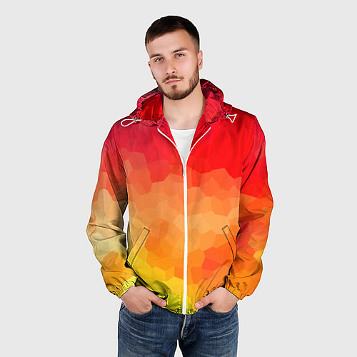 Мужская ветровка Яркая абстракция / 3D-Белый – фото 3