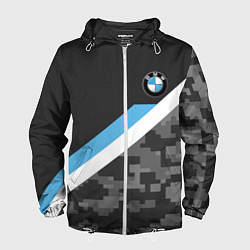 Ветровка с капюшоном мужская BMW: Pixel Military, цвет: 3D-белый