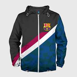 Ветровка с капюшоном мужская FC Barcelona: Sport Camo, цвет: 3D-белый