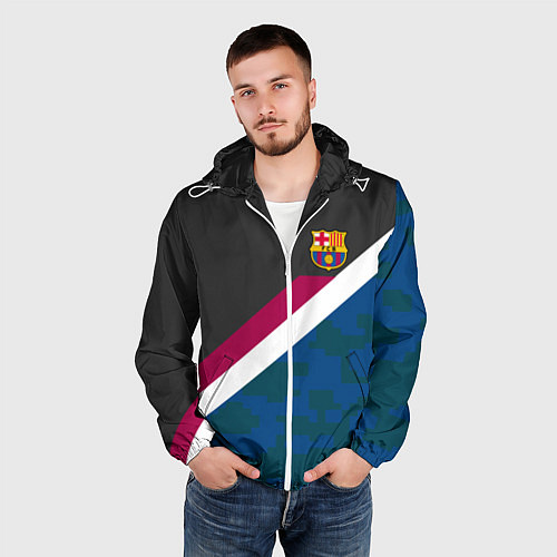 Мужская ветровка FC Barcelona: Sport Camo / 3D-Белый – фото 3