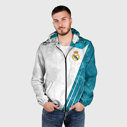 Мужская ветровка FC Real Madrid: Abstract / 3D-Черный – фото 3
