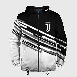 Ветровка с капюшоном мужская FC Juventus: B&W Line, цвет: 3D-черный