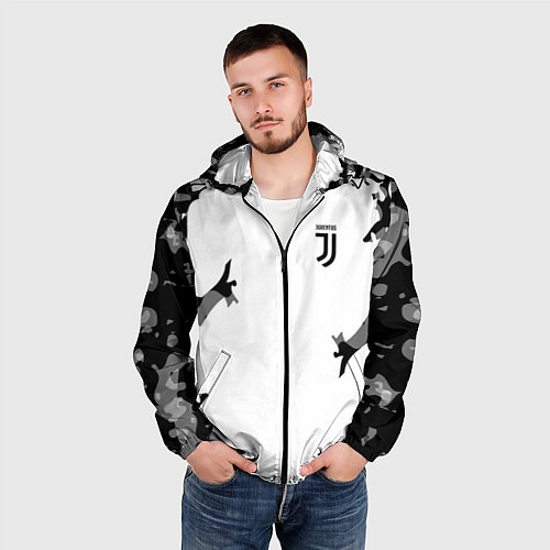 Мужская ветровка FC Juventus: White Original / 3D-Черный – фото 3