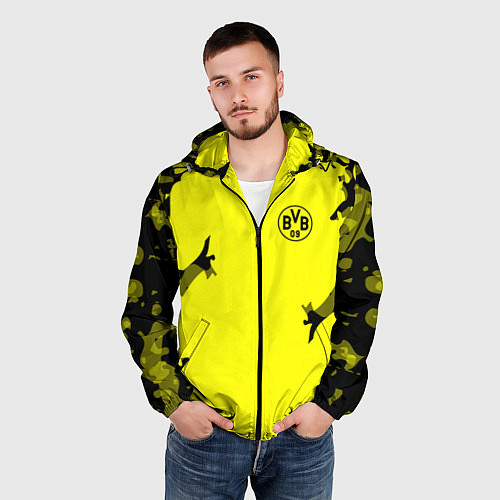 Мужская ветровка FC Borussia Dortmund: Yellow Original / 3D-Черный – фото 3