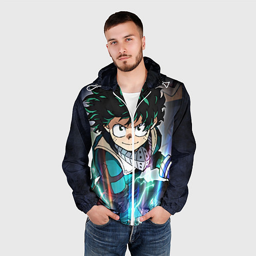 Мужская ветровка My Hero Academia синий свет / 3D-Белый – фото 3