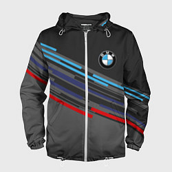 Ветровка с капюшоном мужская BMW BRAND COLOR, цвет: 3D-белый