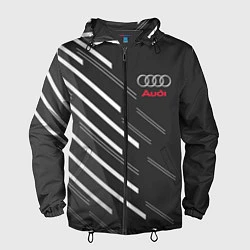 Ветровка с капюшоном мужская Audi: White Rays, цвет: 3D-черный