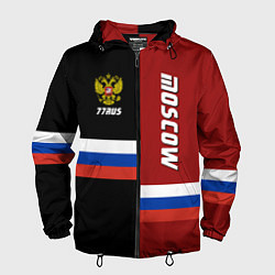 Ветровка с капюшоном мужская Moscow, Russia, цвет: 3D-черный
