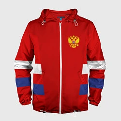 Ветровка с капюшоном мужская Russia: Sport Tricolor, цвет: 3D-белый