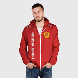 Ветровка с капюшоном мужская Russia Sport, цвет: 3D-белый — фото 2