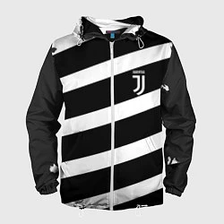 Ветровка с капюшоном мужская Juve: B&W Lines, цвет: 3D-белый