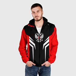 Ветровка с капюшоном мужская Russia: Sport Line, цвет: 3D-черный — фото 2