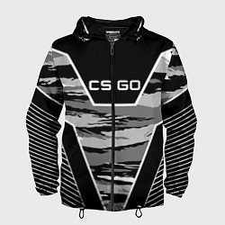 Ветровка с капюшоном мужская CS:GO Grey Camo, цвет: 3D-черный