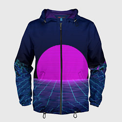 Ветровка с капюшоном мужская Digital Sunrise, цвет: 3D-черный