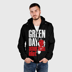 Ветровка с капюшоном мужская Green Day: American Idiot, цвет: 3D-черный — фото 2