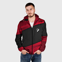 Ветровка с капюшоном мужская BMW Sport, цвет: 3D-черный — фото 2