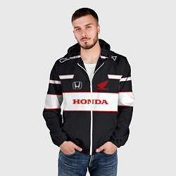 Ветровка с капюшоном мужская Honda Sport, цвет: 3D-белый — фото 2