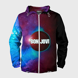 Ветровка с капюшоном мужская Bon Jovi, цвет: 3D-белый