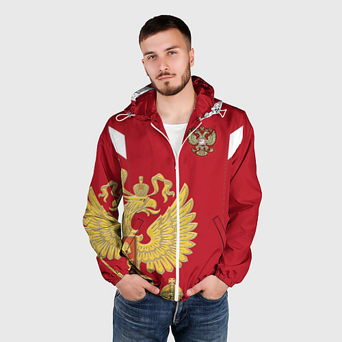 Мужская ветровка Сборная России: эксклюзив / 3D-Белый – фото 3