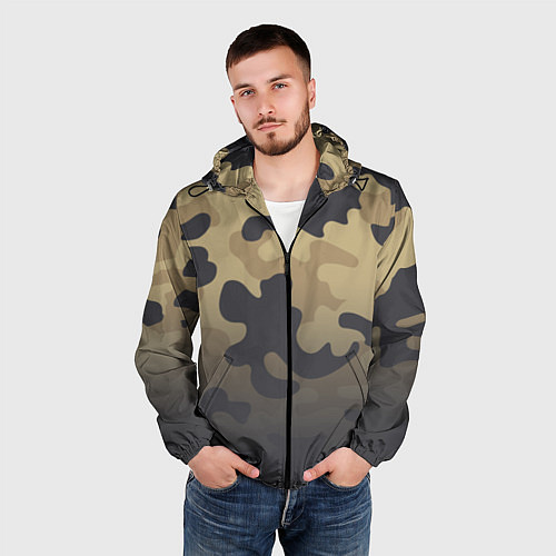 Мужская ветровка Camouflage Khaki / 3D-Черный – фото 3