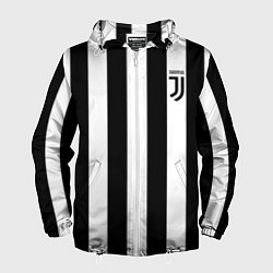 Ветровка с капюшоном мужская FC Juventus, цвет: 3D-белый